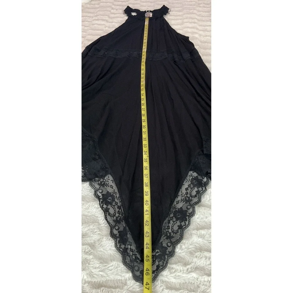 Free People Intimately Womens Small Black Go Lightly Lace Slip Dress Hanky